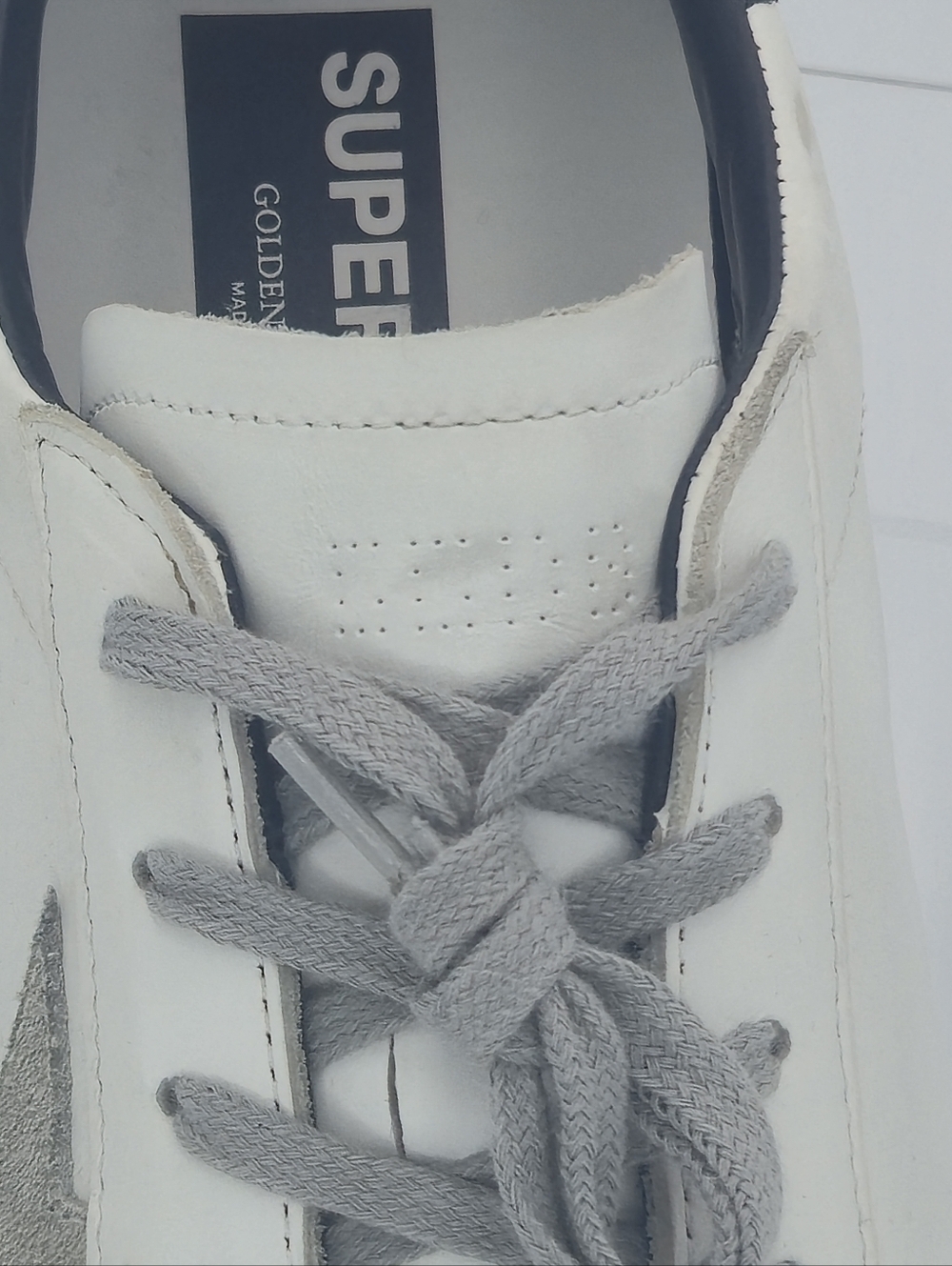 Golden Goose Super-Star White, Gray, Blk Low-Top Sneakers Men's Size EU 47 US 14 - Picture 10 of 16